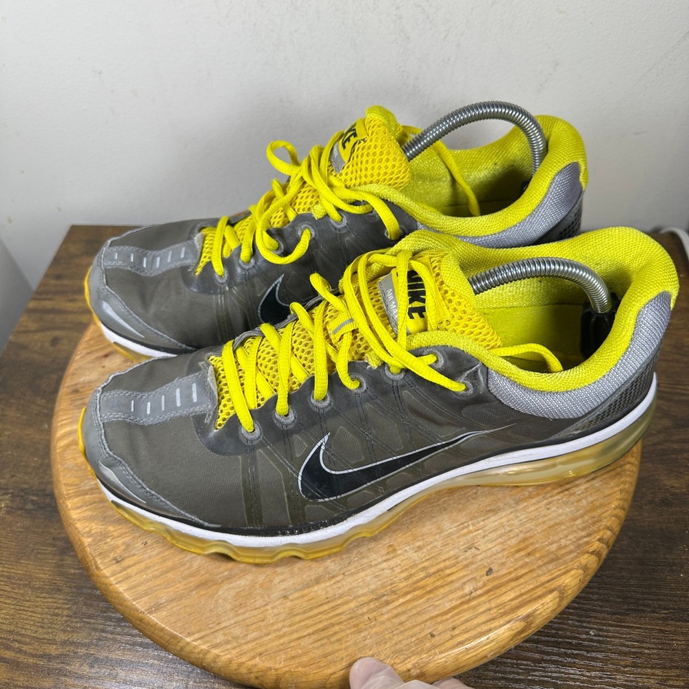 Nike Air Max+ 2009 Mens Running Shoes Grey Yellow 354744-012 Size 12 - Picture 2 of 10